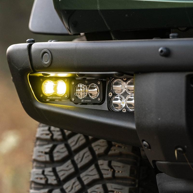 Baja Designs 21-22 Ford Bronco w/Steel Bumper S2 SAE Pro Fog Pocket Light Kit – Amber