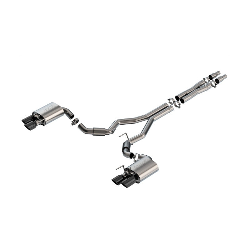 Borla 2024 Ford Mustang GT 5.0L V8 w/ Active Exhaust S-Type Cat-Back Exhaust System – Black Chrome