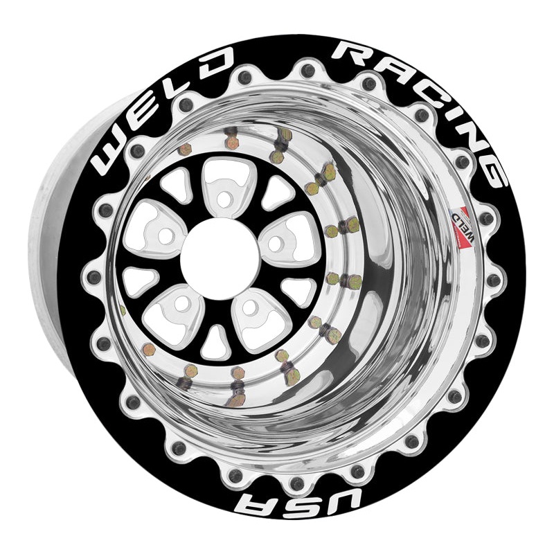 Weld V-Series 15×12 / 5×4.75 BP / 3in. BS Black Wheel – Black Double Beadlock MT