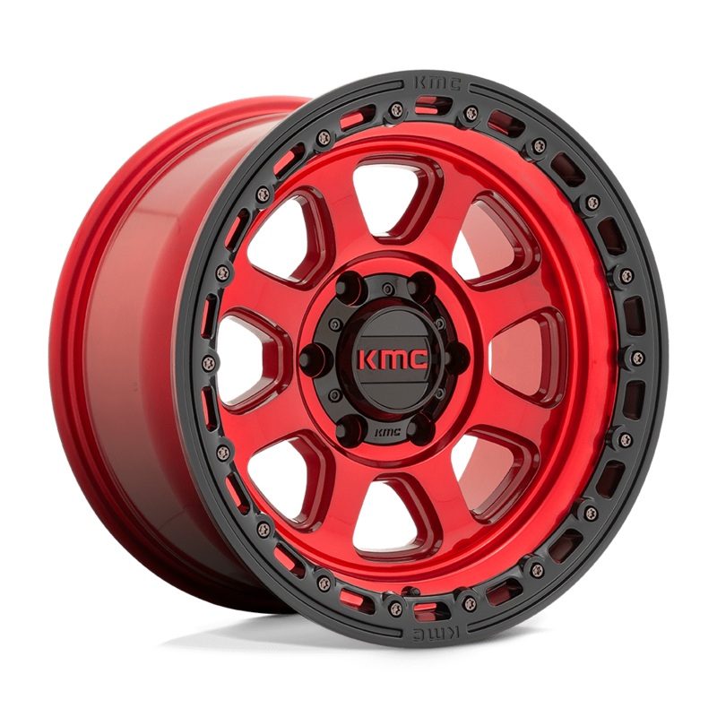 KMC Wheels KM548 Chase 20″ 8×180 Candy Red With Black Lip