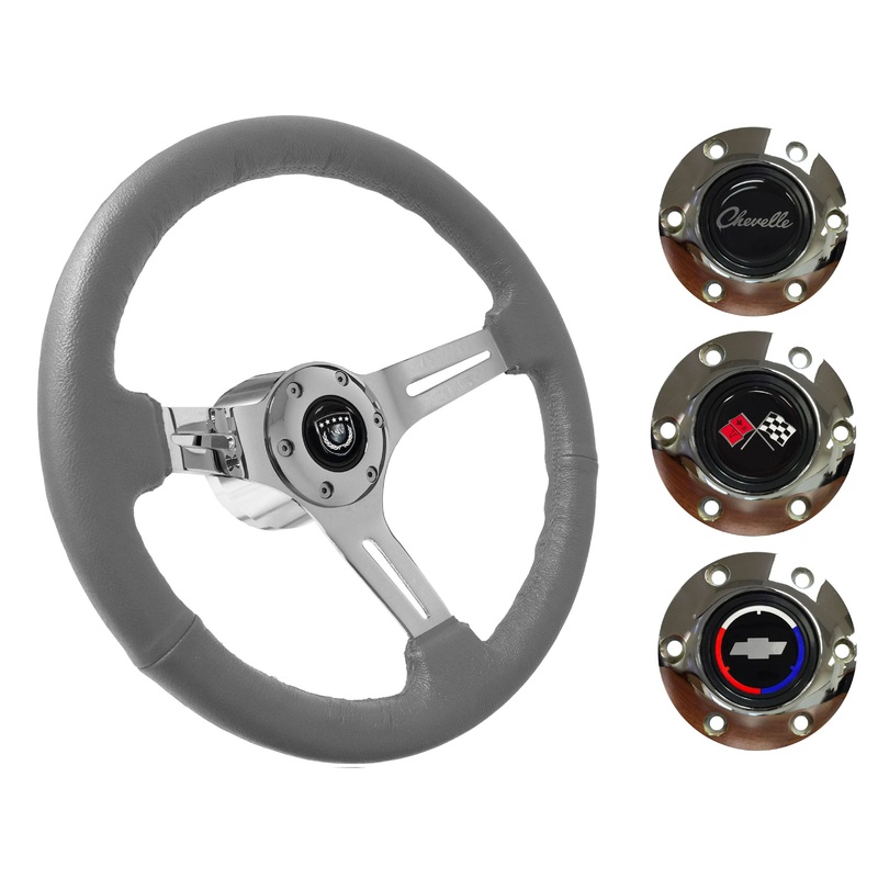 1969-77 Chevelle Steering Wheel Kit | Grey Leather | ST3012GRY