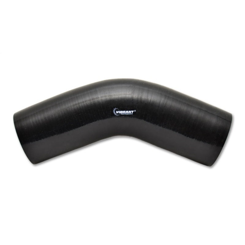 Vibrant 4 Ply Reinforced Silicone Elbow Connector – 1.5in I.D. – 45 deg. Elbow (BLACK)