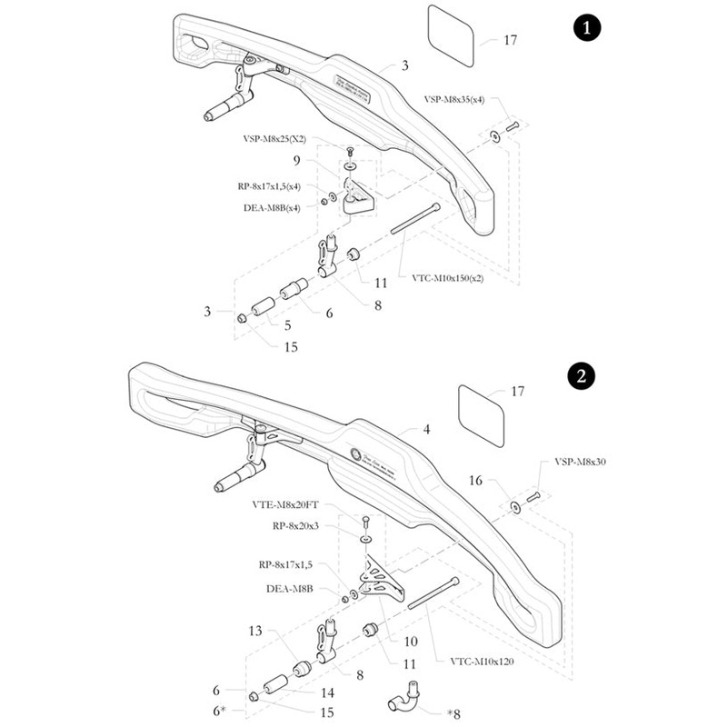 14. 20.0332.20 Birel Rubber for Rear Bumper, 30mm