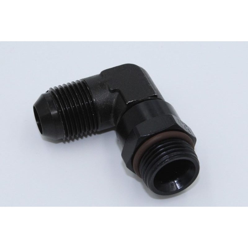 Fragola -8AN x 3/4 – 16 (8) 90 Degree Swivel – Black