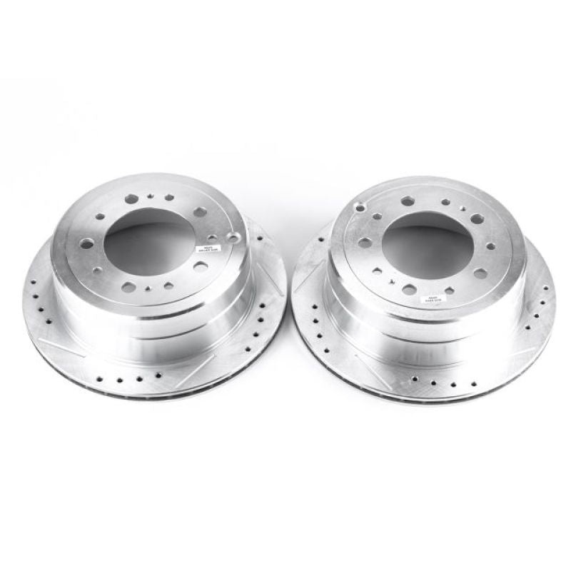 Power Stop Rear Evolution Drilled & Slotted Rotors Pair Lexus LX470 1998-2007 / Toyota Land Cruiser 1998-2007 | JBR736XPR