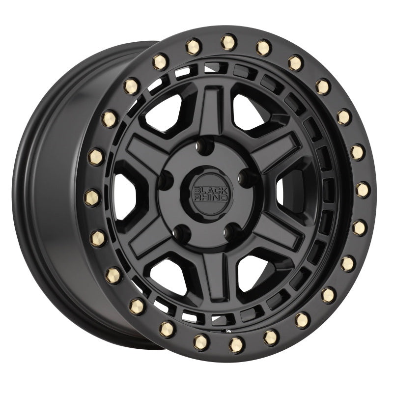20×9.5 Black Rhino Reno 5×127 ET00 CB 71.6 Matte Black w/Brass Bolts Wheel