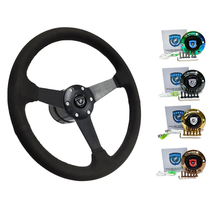 Nissan R33 Steering Wheel Kit | Black Ultralux Suede | ST3582BLK