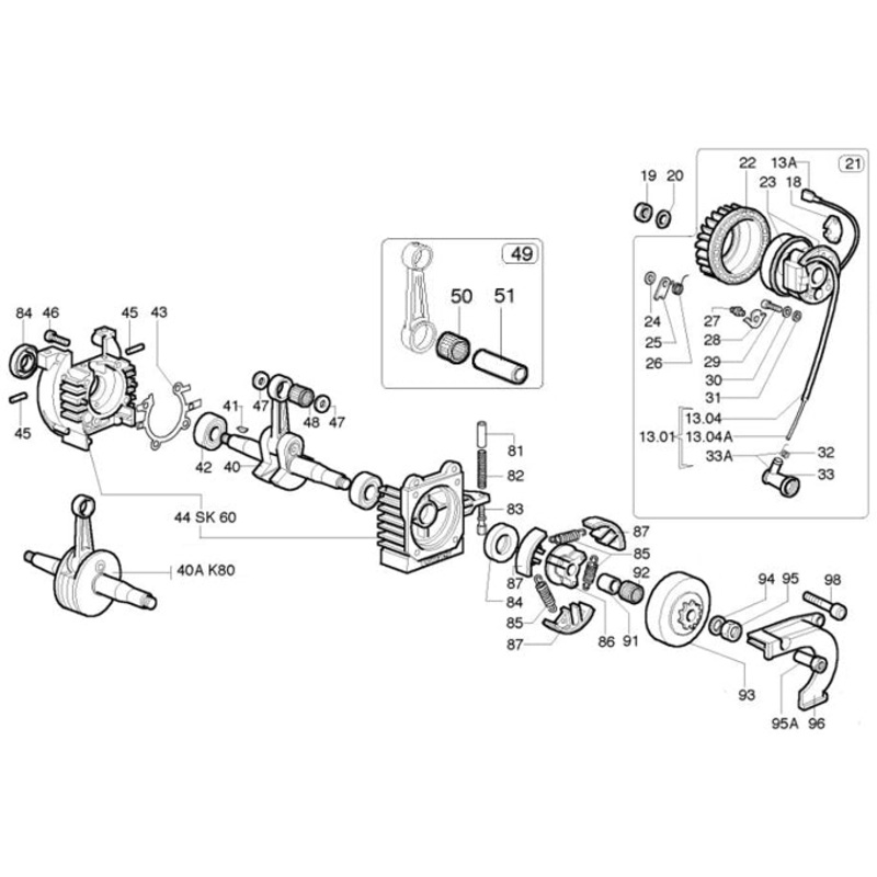 45. (NORM-045-01) K80 M5x25 Screw