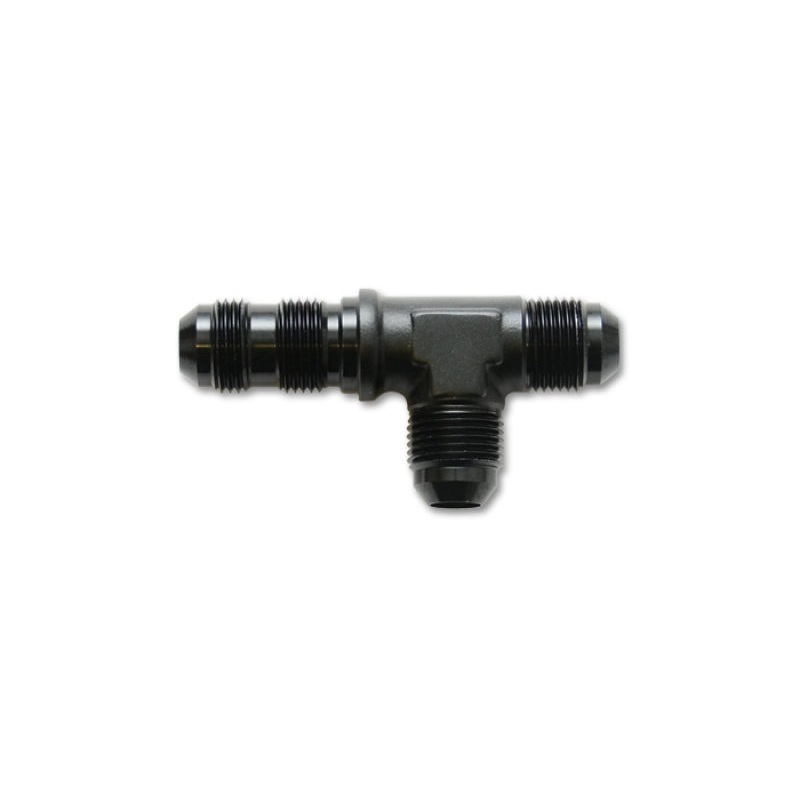 Vibrant -3AN Bulkhead Adapter Tee on Run Fittings – Anodized Black Only