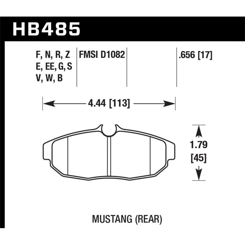 Hawk 05-07 Ford Mustang GT & V6 HPS Street Rear Brake Pads