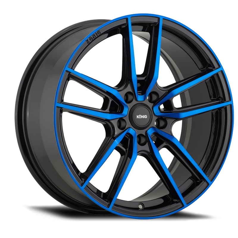 KONIG Myth Wheel – 18×8.0 +43 | 5×108 | Gloss Black w/ Blue-Tinted Clearcoat