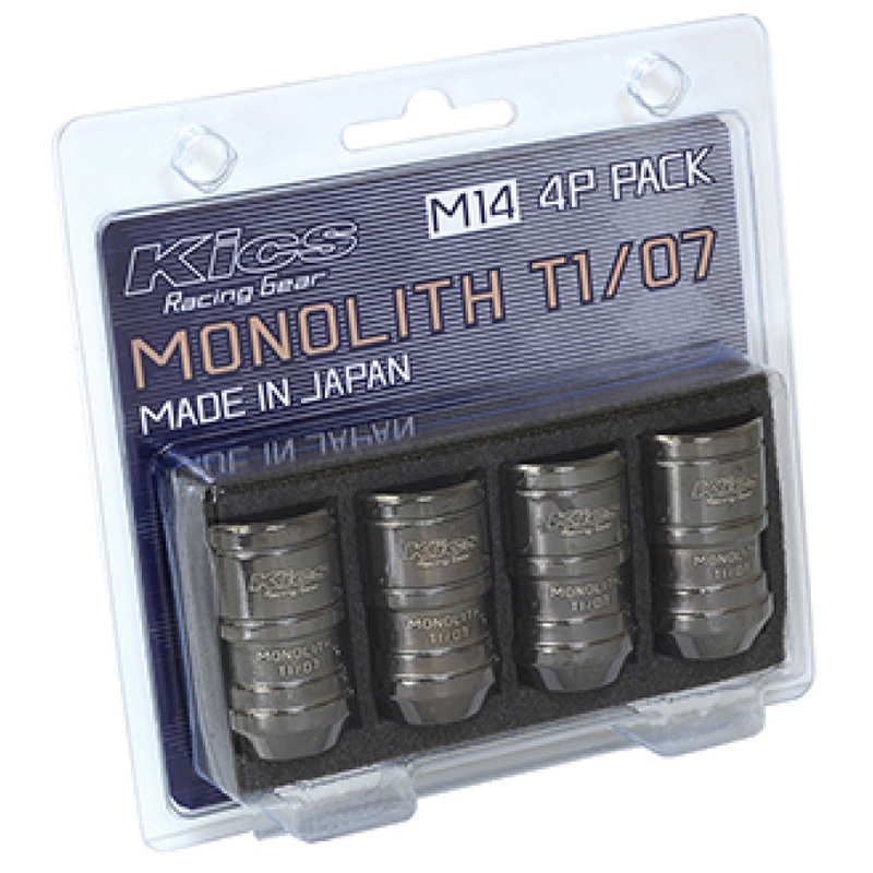 Project Kics 14 x 1.5 Glorious Black T1/07 Monolith Lug Nuts – 4 Pcs