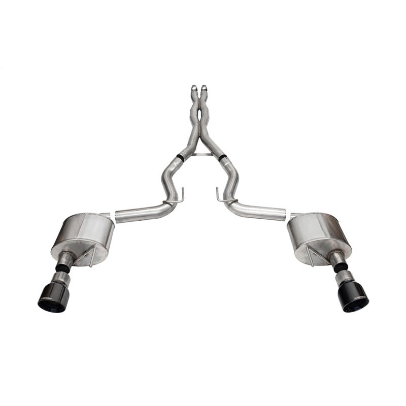 Corsa 24+ Ford Mustang GT Xtreme Cat-Back Ex. Sys. 3.0in Dual Rear Exit w/4.5in Black PVD Pro Tips