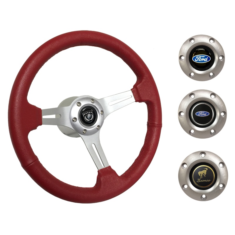 1978-91 Ford Bronco Steering Wheel Kit | Red Leather | ST3014RED