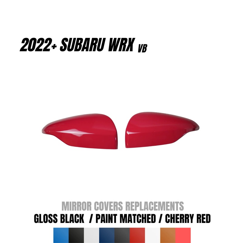 JDMuscle Mirror Cover Replacement – Paint Matched / Cherry Red – 2022+ WRX