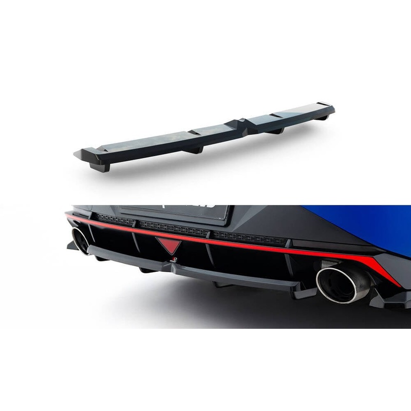 Maxton Design Central Rear Splitter – (With Vertical Bars) Hyundai Elantra N Mk7