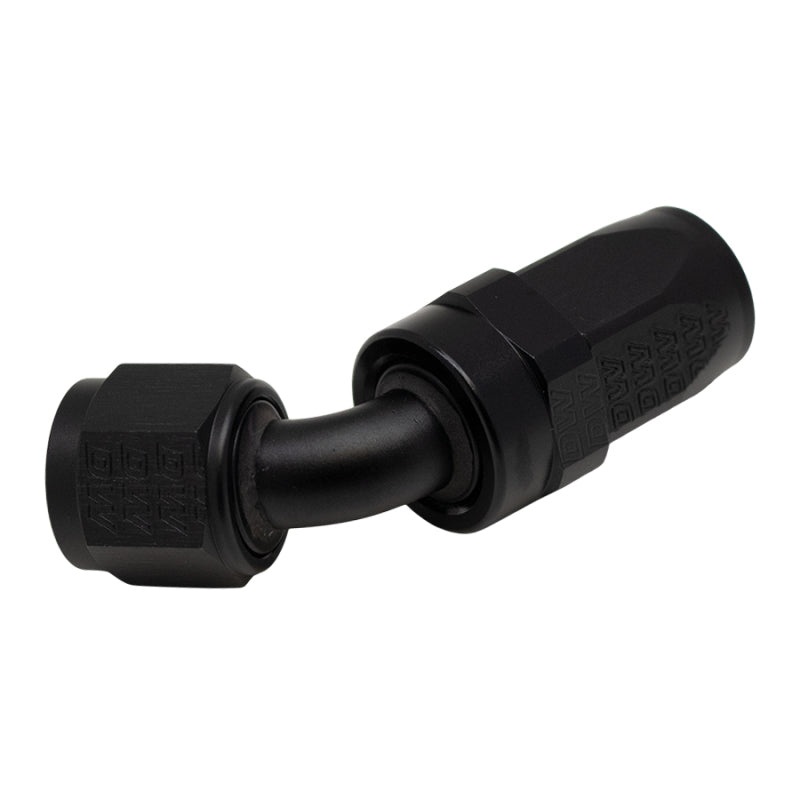 DeatschWerks 8 AN Female Flare Swivel 60-Degree Hose End CPE – Anodized Matte Black