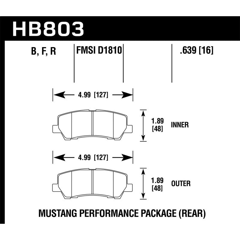 Hawk 15-20 Ford Mustang GT 5.0L / 16-17 Mustang Brembo Package DTC-30 Race Rear Brake Pads