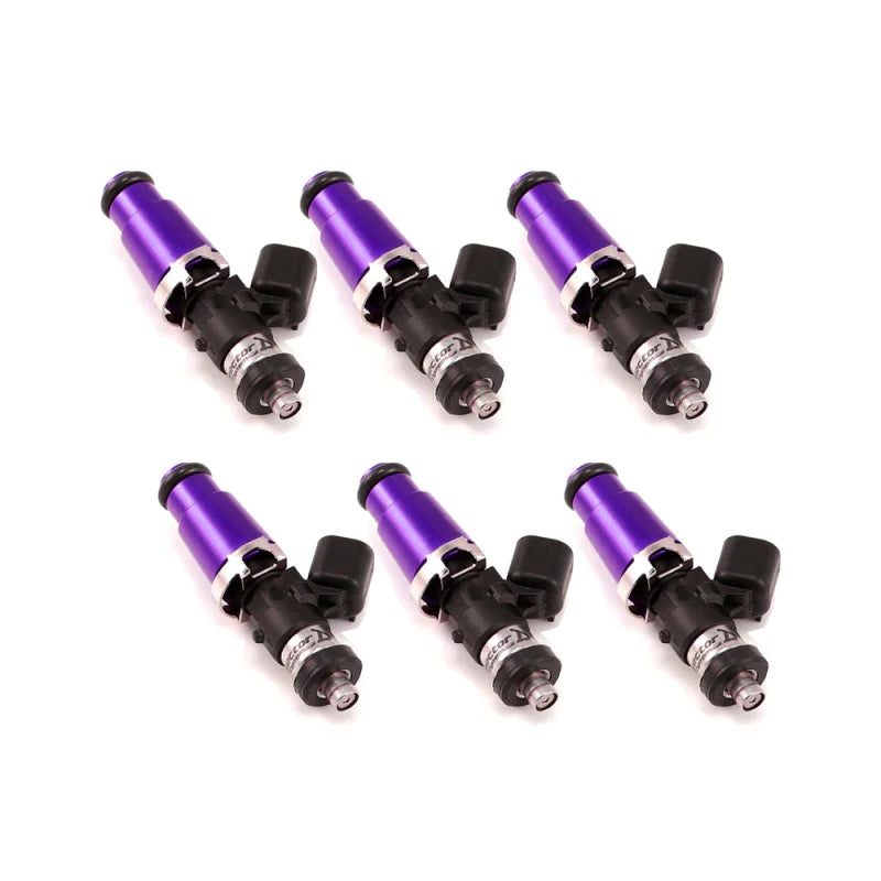 Injector Dynamics ID1050x, for SC300 / 2JZ-GE (non-turbo) applications. 11mm (blue) adaptor tops. Denso lower cushions. Set of 6.
