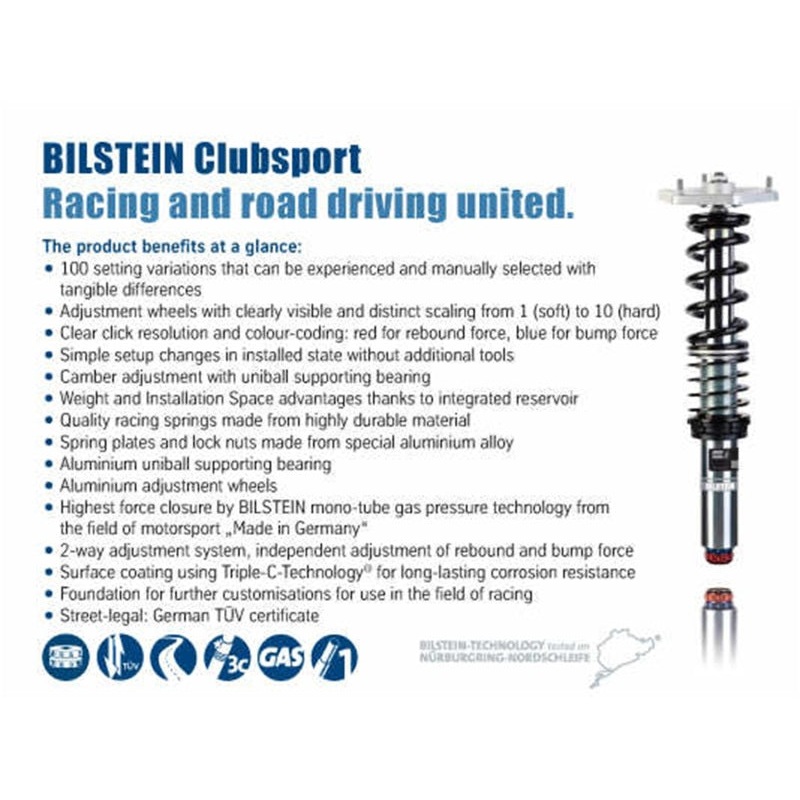 Bilstein Clubsport 2016 Porsche Cayman Suspension Kit