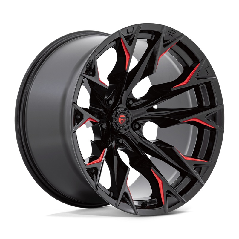 Fuel Wheels D823 Flame 22″ 5×127 Gloss Black Milled With Candy Red