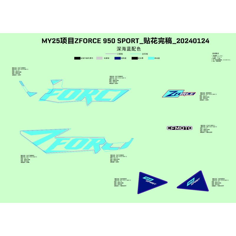 RH Side Door Front Decal by CF Moto
