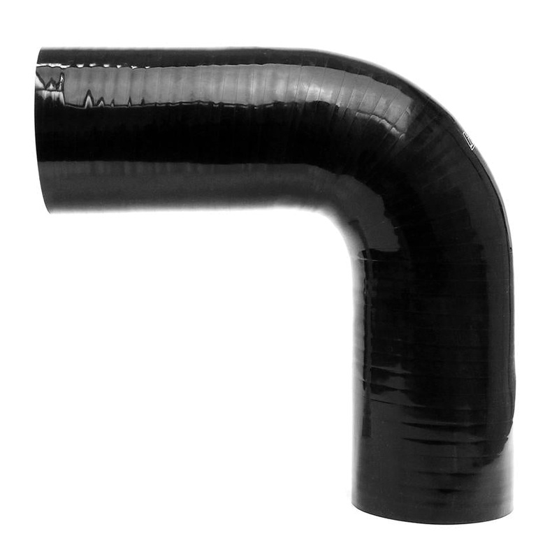 HPS 5-1/2″ 4-ply Reinforced Silicone 90 Degree Elbow Hose | Universal (HTSEC90-550-L187-BLK)