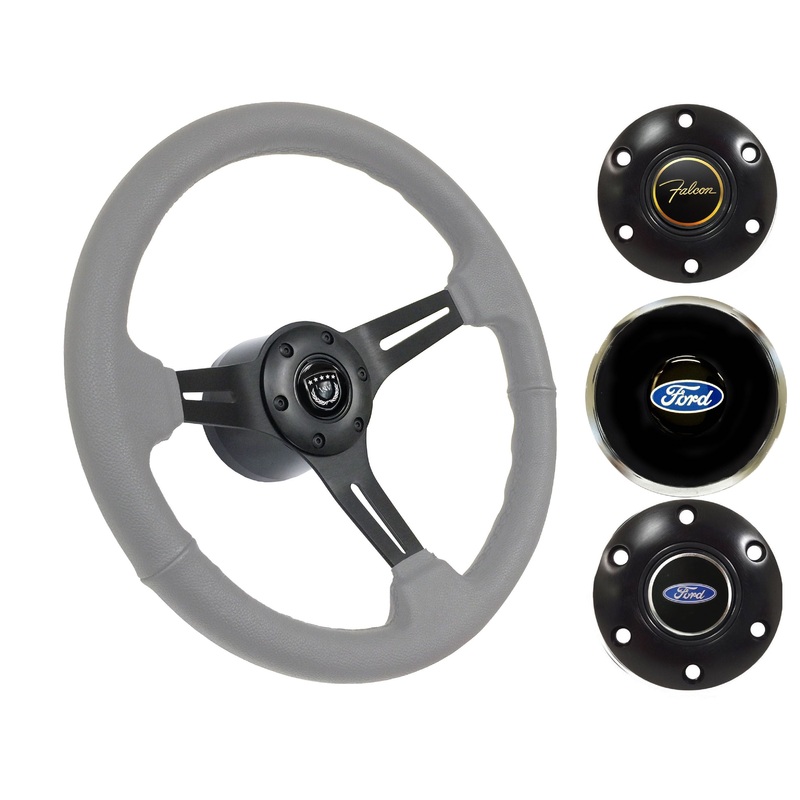 1965-69 Ford Falcon Steering Wheel Kit | Grey Leather | ST3060GRY