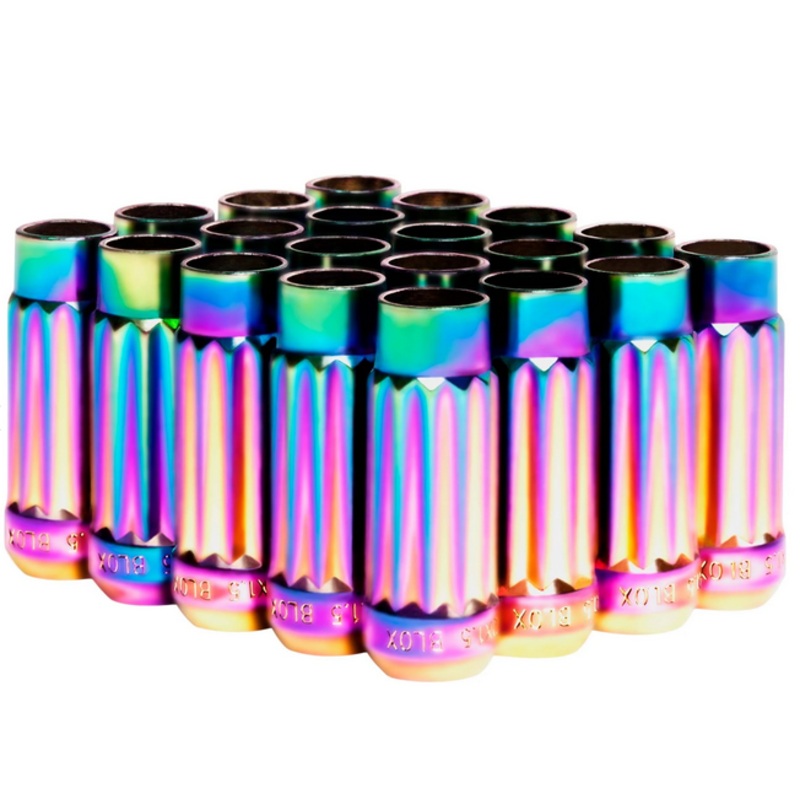BLOX Racing 12-Sided P17 Tuner Lug Nuts 12×1.25 – NEO Chrome Steel – Set of 20