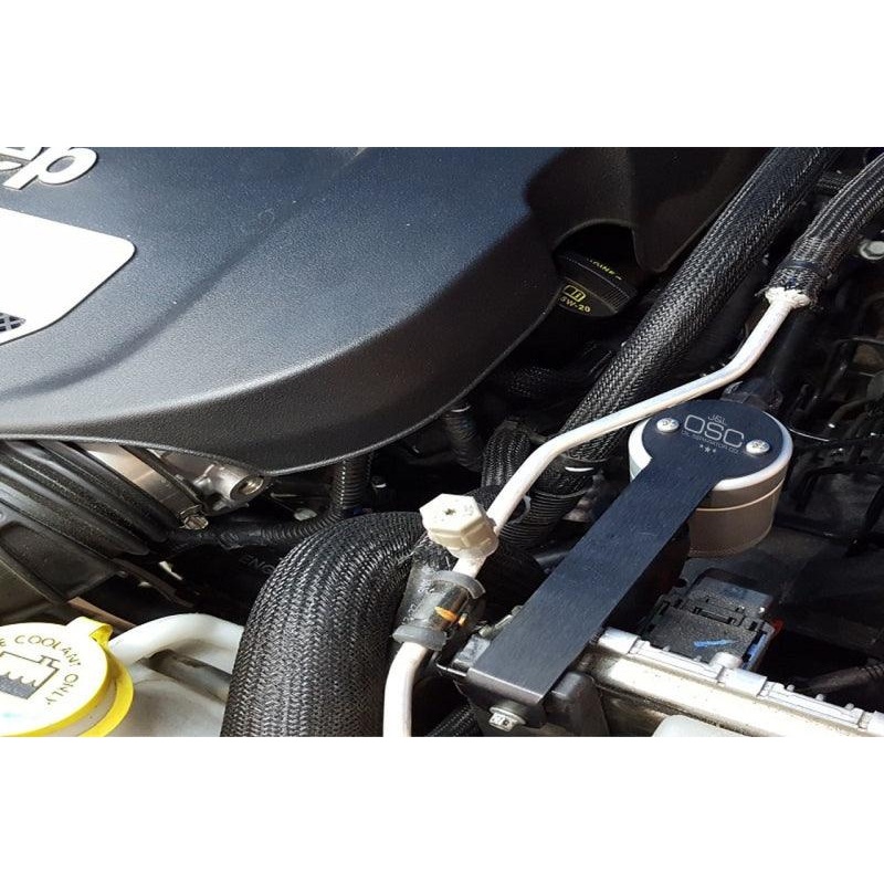 J&L 12-17 Jeep Wrangler JK 3.6L Passenger Side Oil Separator 3.0 – Clear Anodized