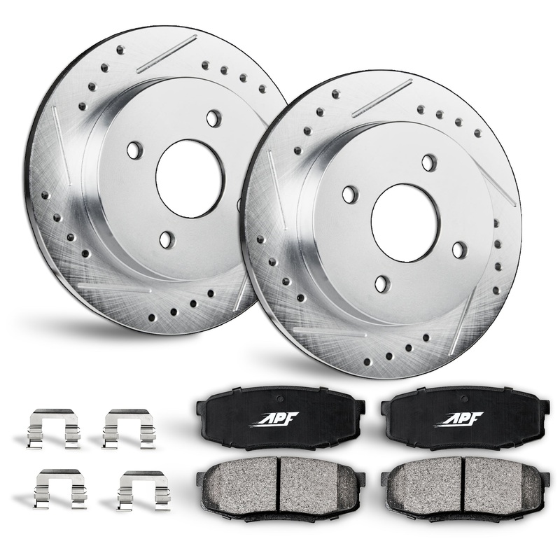 APF Front Brake Kit Rotors and Pads for Nissan Versa 2007-2012