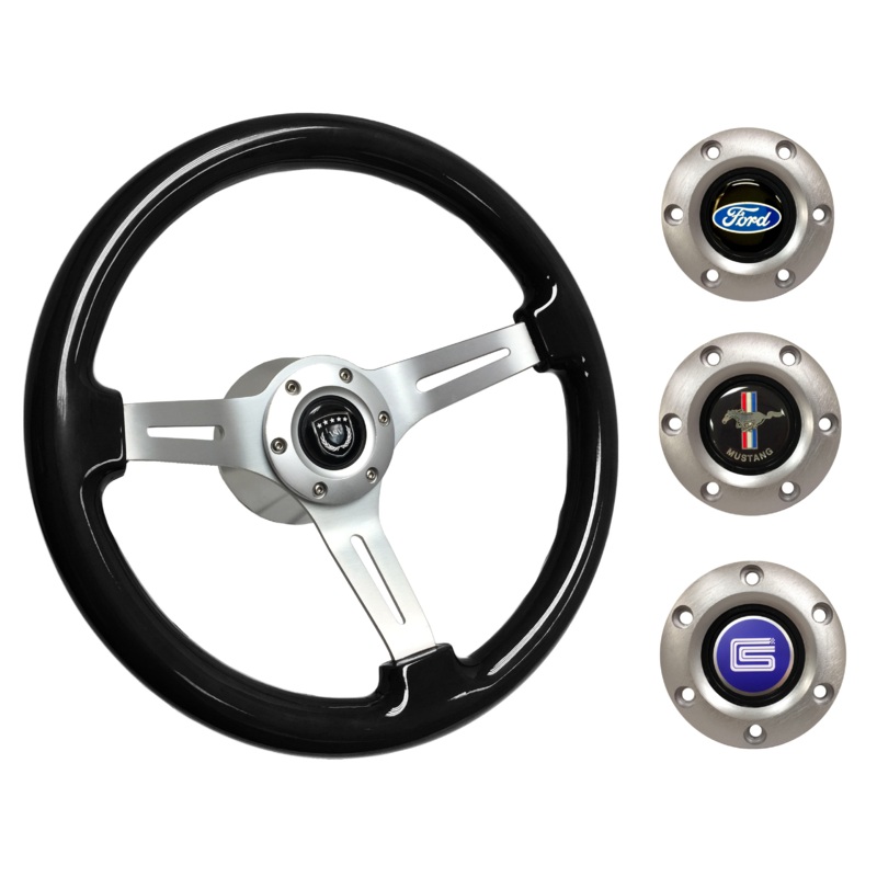 1964.5 Ford Mustang Steering Wheel Kit | Black Ash Wood