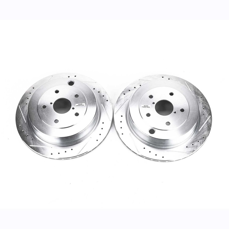 Power Stop 06-07 Subaru B9 Tribeca Rear Evolution Drilled & Slotted Rotors – Pair | JBR1368XPR