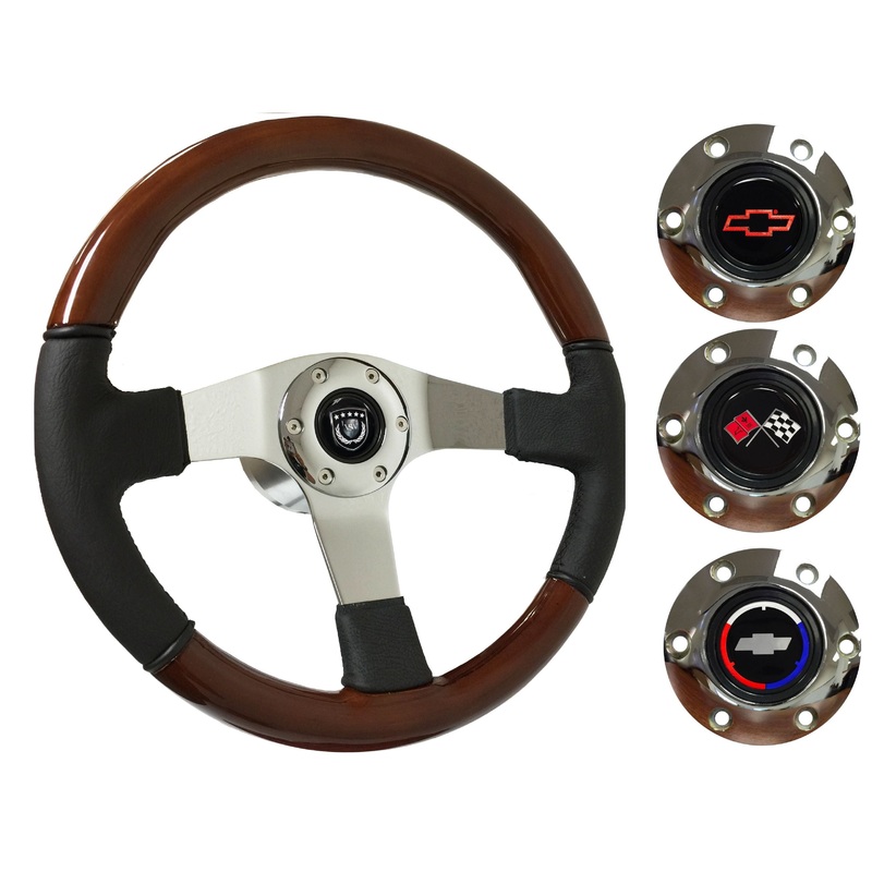 1969-87 El Camino Steering Wheel Kit | Mahogany Wood – Leather | ST3019