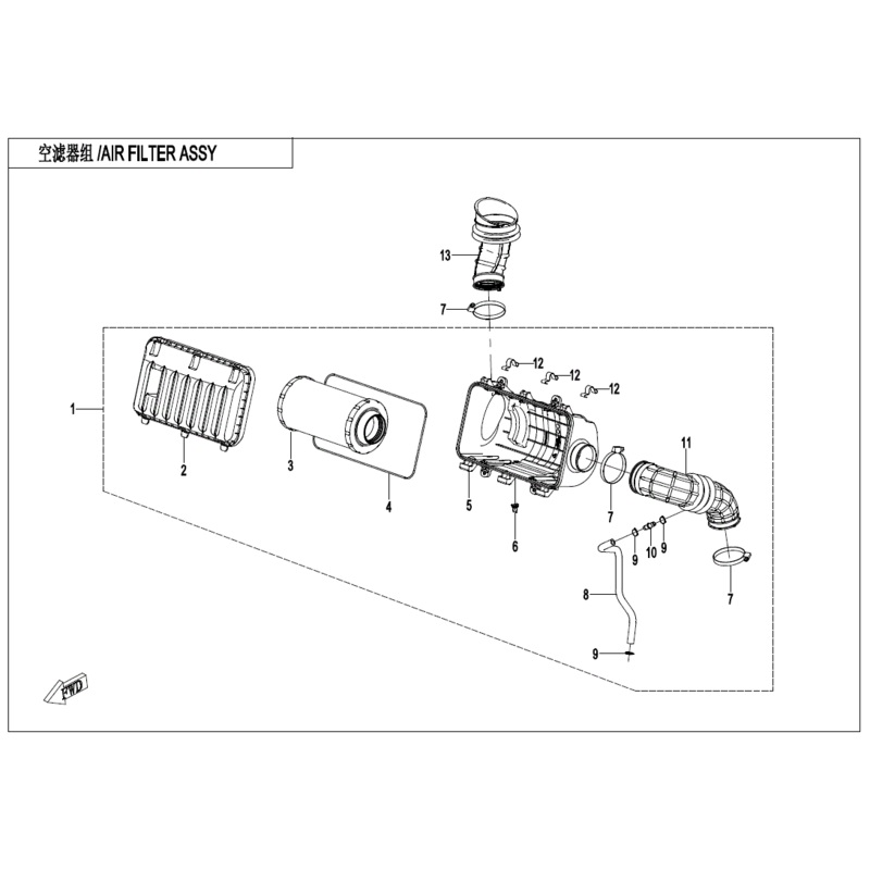 Air Outlet Pipe Air Filter by CF Moto