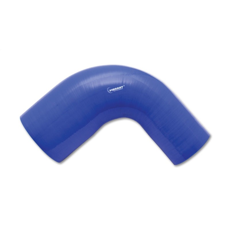 Vibrant 4 Ply Reinforced Silicone 90 degree Transition Elbow – 3in I.D. x 4in I.D. (BLUE)