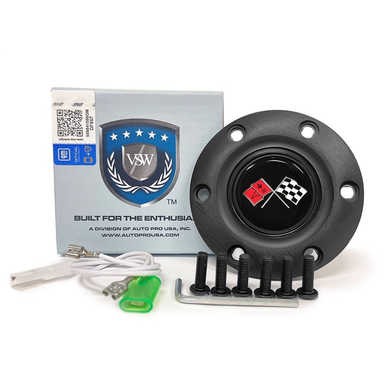 VSW S6 | Cross Flags Emblem | Black Horn Button | STE1013BLK