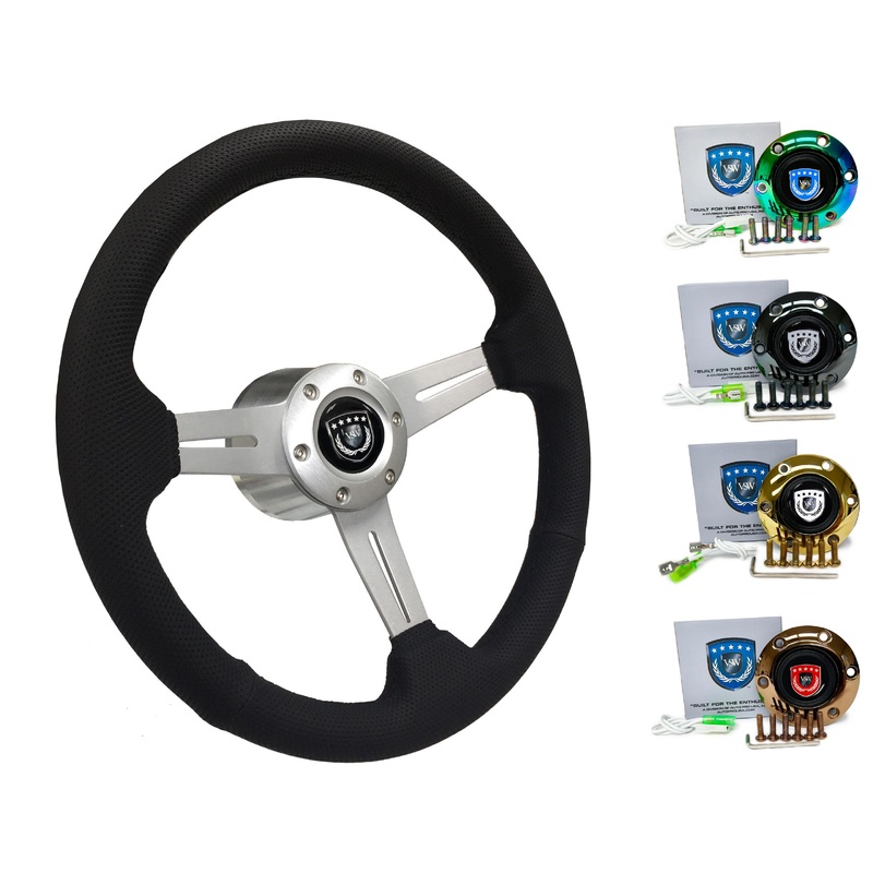 1985-88 BMW 5 Series Steering Wheel Kit | Perforated Leather | ST3587BLK-BLK