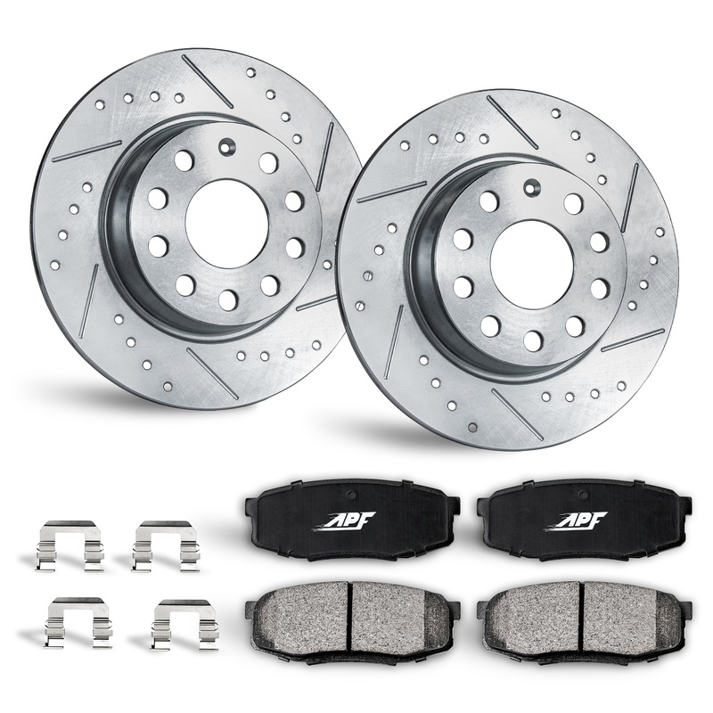 APF Front Brake Kit Rotors and Pads for Audi A3 Quattro 2006-2013