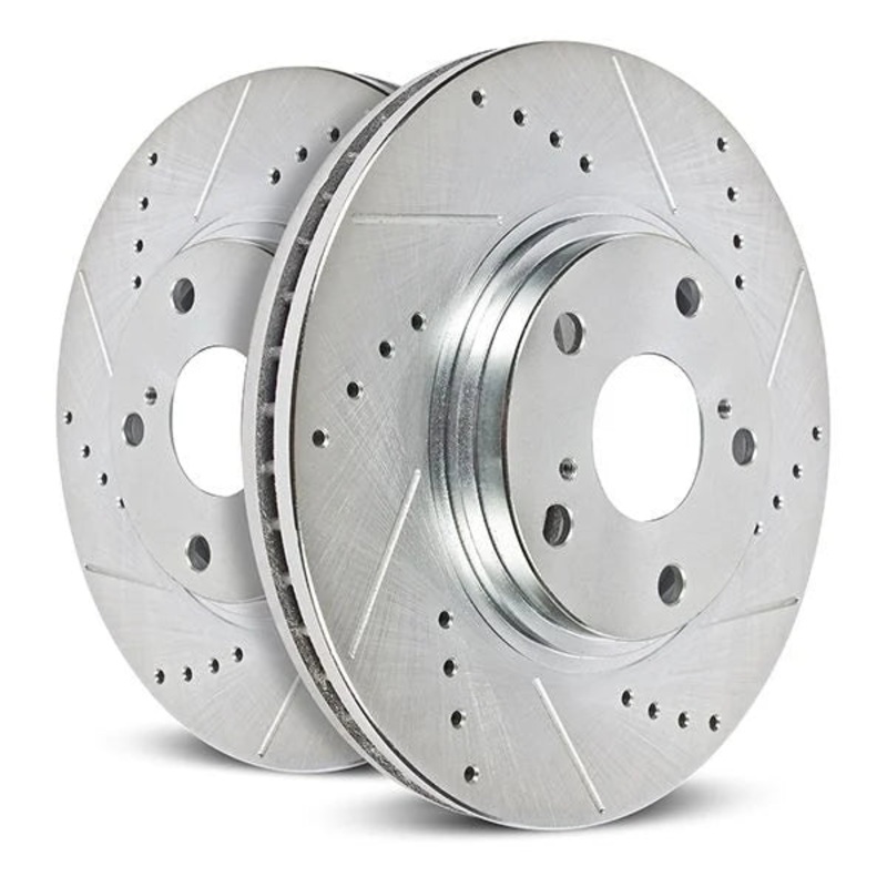 Power Stop Rear Evolution Drilled & Slotted Rotors – Pair | 2022+ Volkswagen Golf GTI Mk8 & 2017-2018 Audi RS3  (EBR1070XPR)