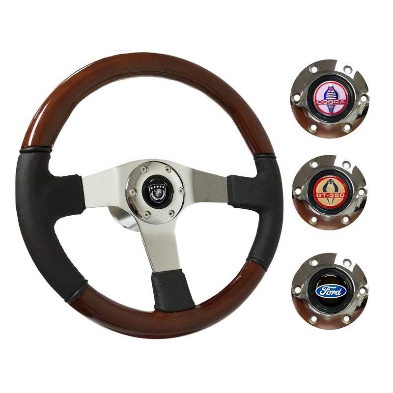 1964.5 Ford Mustang Steering Wheel Kit | Mahogany Wood – Leather