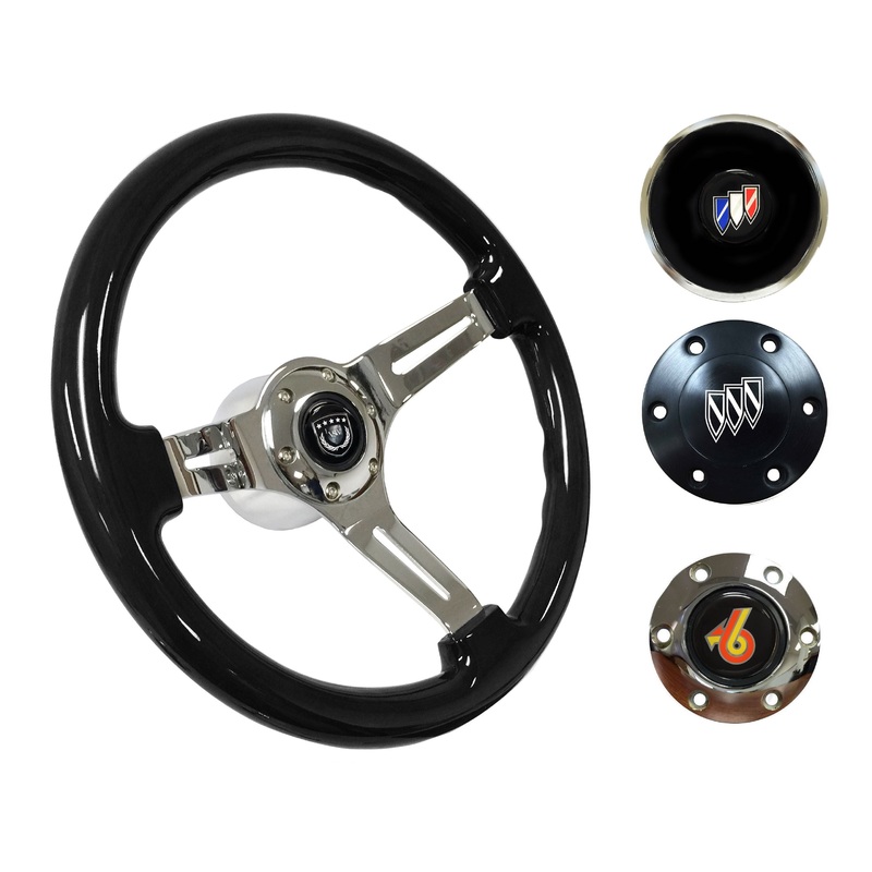 1969-89 Buick Telescopic Steering Wheel Kit | Black Ash Wood | ST3072