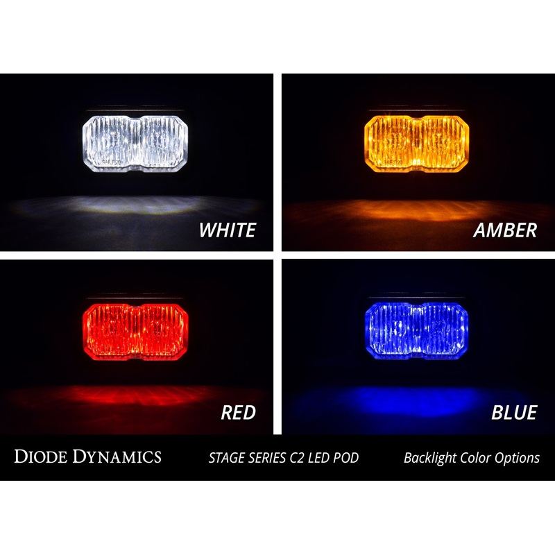 Diode Dynamics DD SSC2 Pod – Sport / Yellow / Flood / Surface / Amber BL / Each (DD6396S)