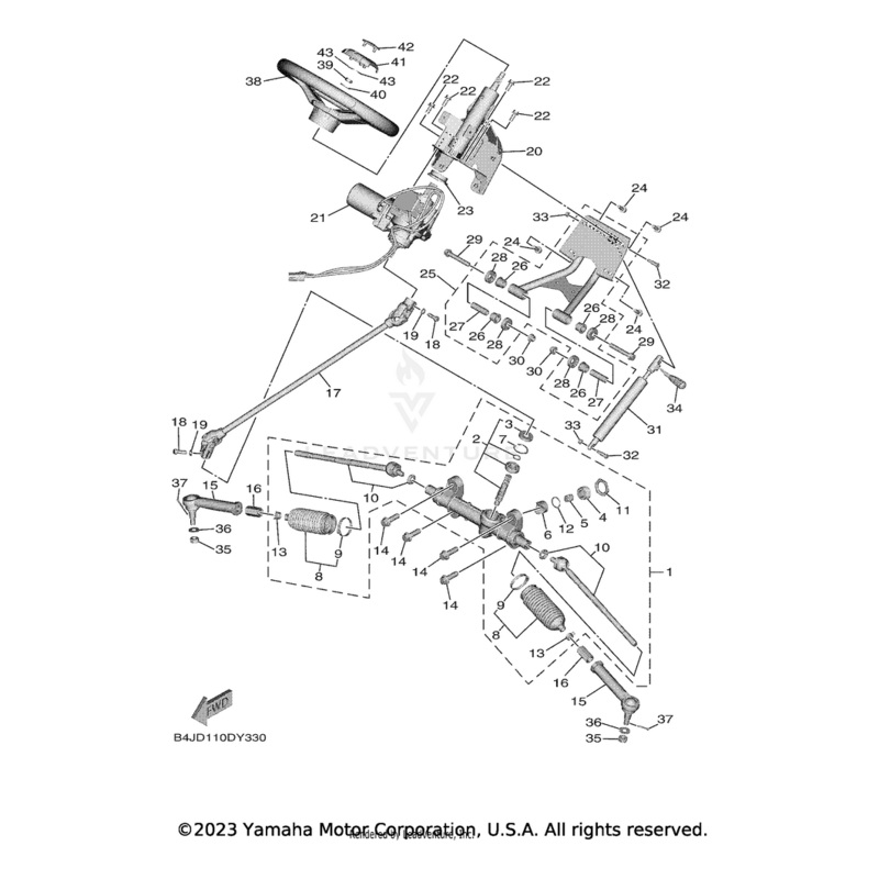 Steering Shaft Assembly by Yamaha