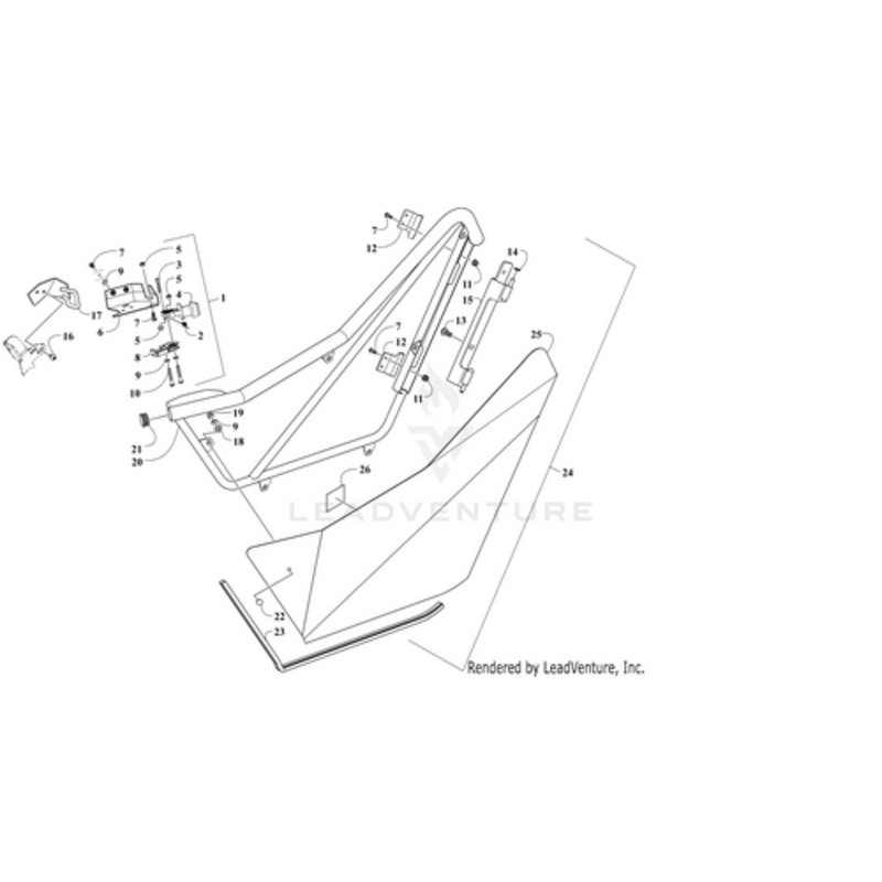Door Panel W/Decals-Frt-Left-Wc 4X Ltd (See Decals Page For Decals) (Inc. 25-26) by Arctic Cat
