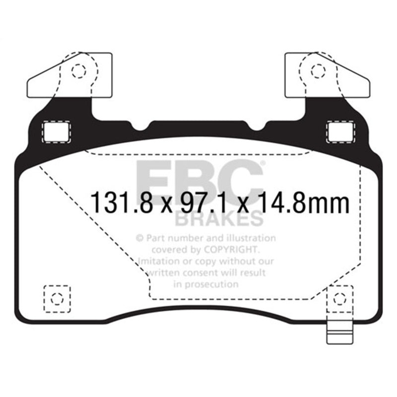 EBC 14+ Cadillac CTS Vsport 3.6 Twin Turbo Yellowstuff Front Brake Pads