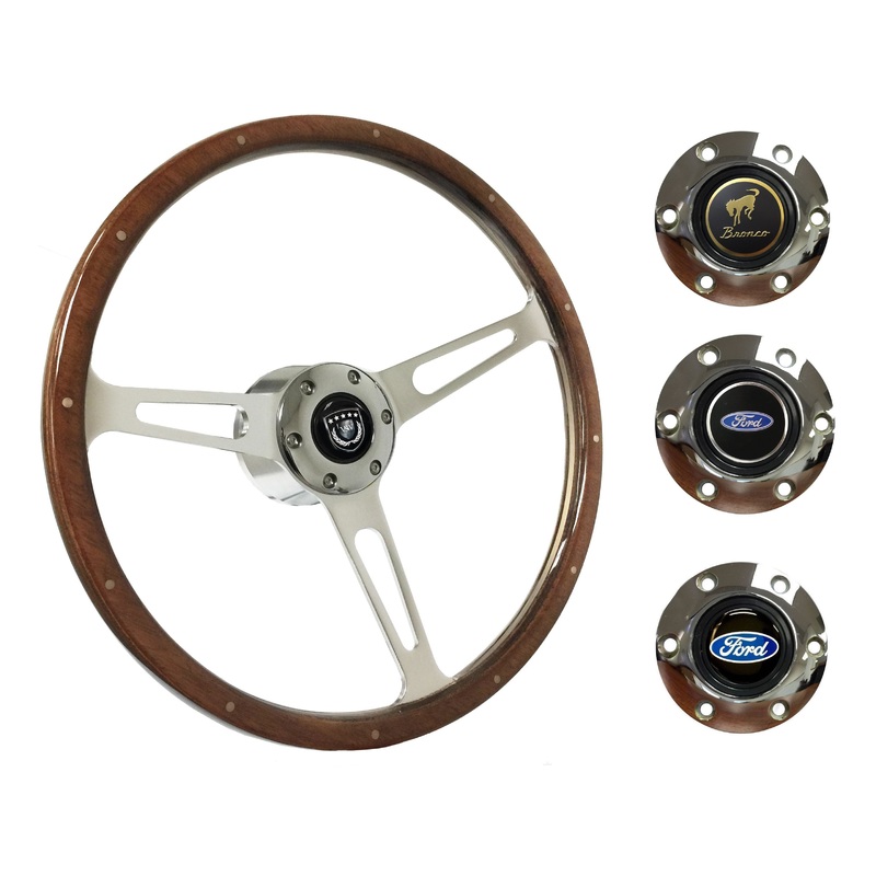 1966-72 Ford Bronco Steering Wheel Kit | Deluxe Walnut Wood | ST3553