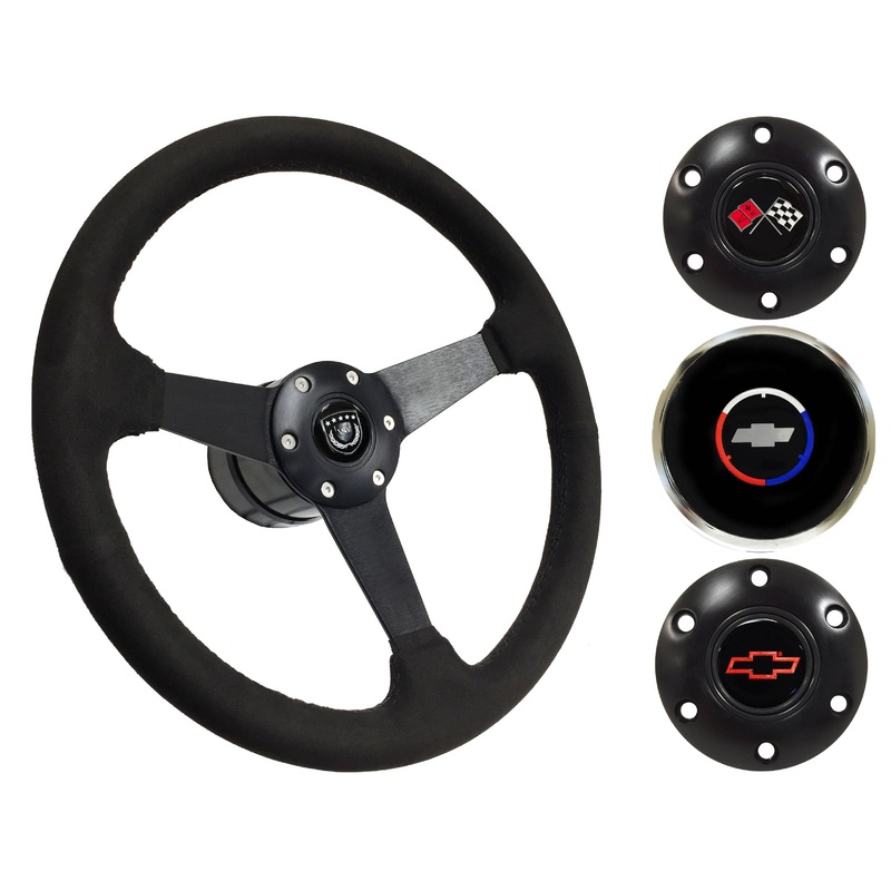 1962-68 Chevy Nova Steering Wheel Kit | Black Ultralux Suede | ST3582BLK