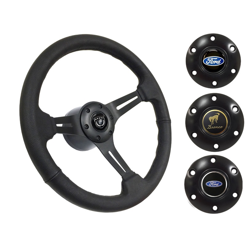 1978-91 Ford Bronco Steering Wheel Kit | Black Leather | ST3060BLK