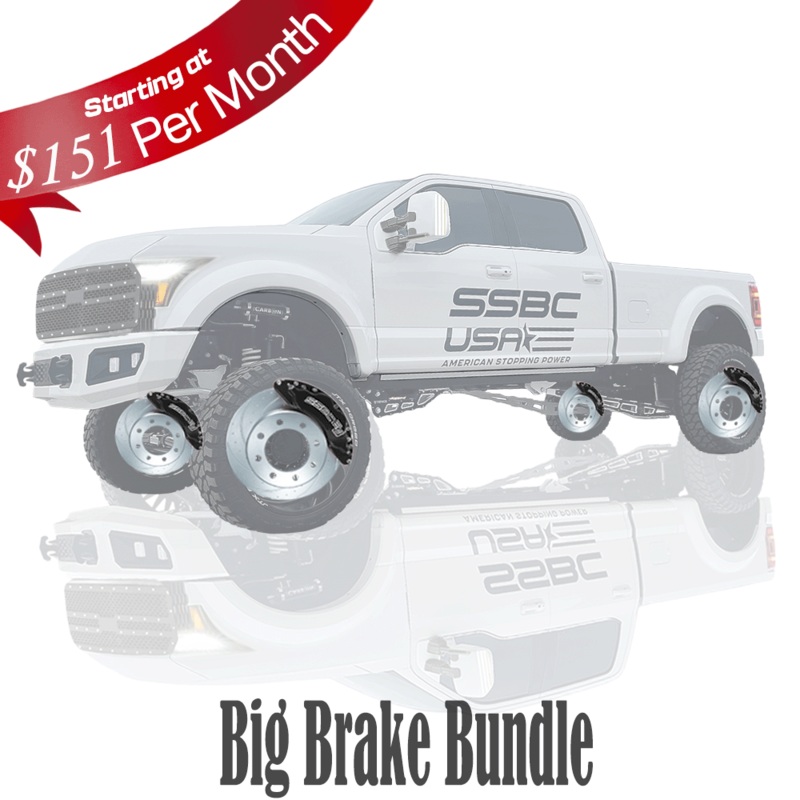 American Made 4 Wheel B8-Barbarian 8 Piston Direct Fit Billet Aluminum Big Brake Bundle. Black A404-2223BLK-BBB